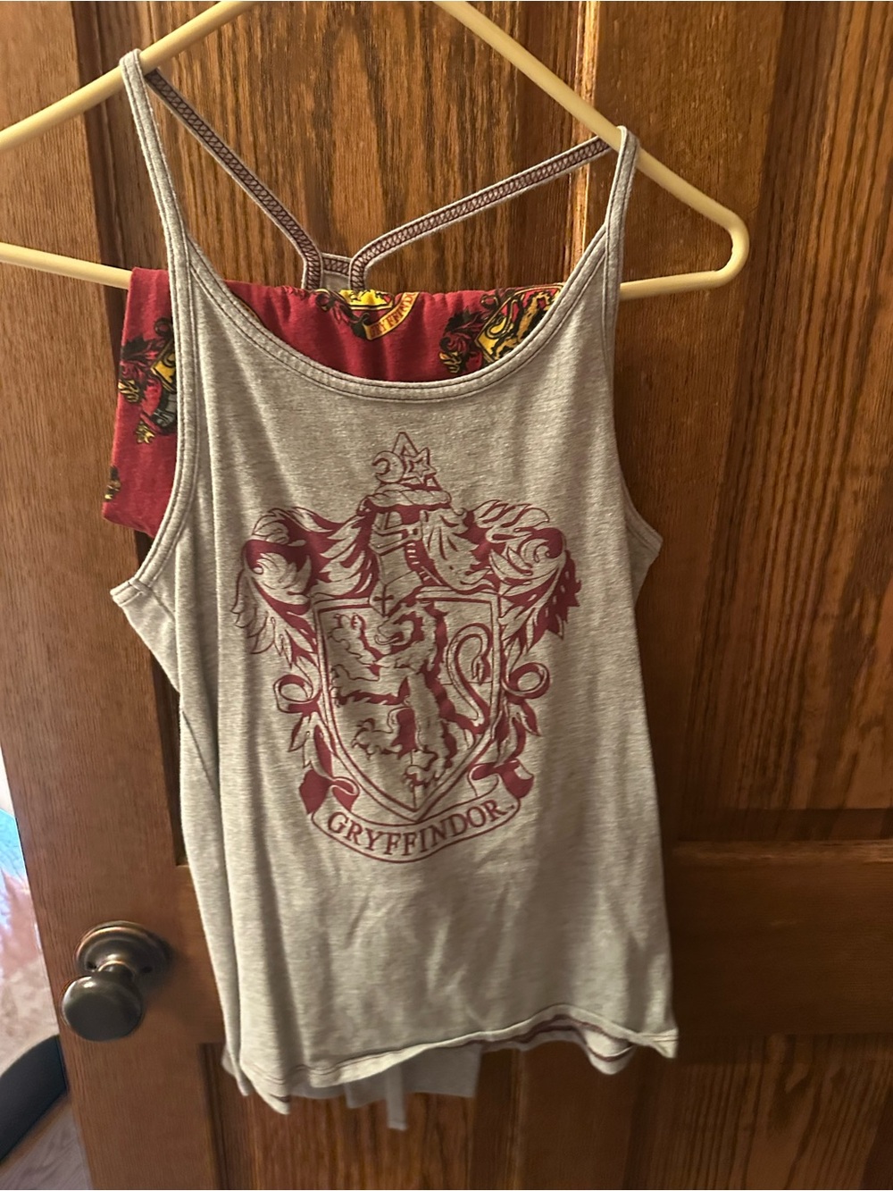 Gryffindor Crest Gray Tank Top and Jammy Pants with Burgundy Print